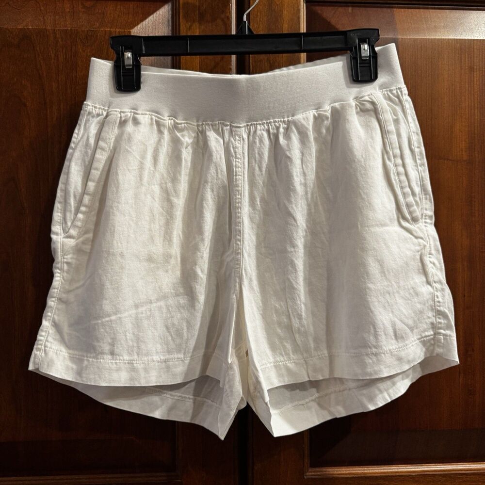 Faherty White Arlie Day Shorts Linen Blend 4" Inseam Size Medium - Picture 3 of 10